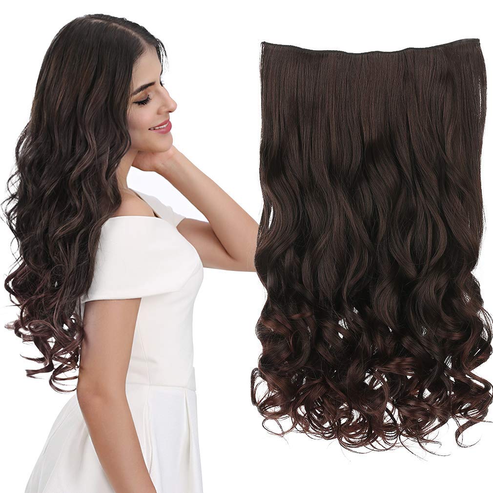 Clip in Hair Extensions - 3/4 Full Head Wavy Synthetic, Multiple Colors Available