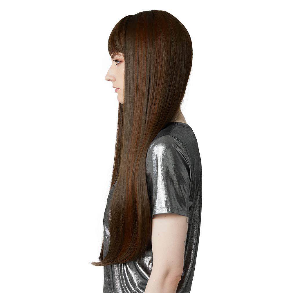 REECHO Wig with bangs Synthetic Hair for White Black Women Cosplay 28inch