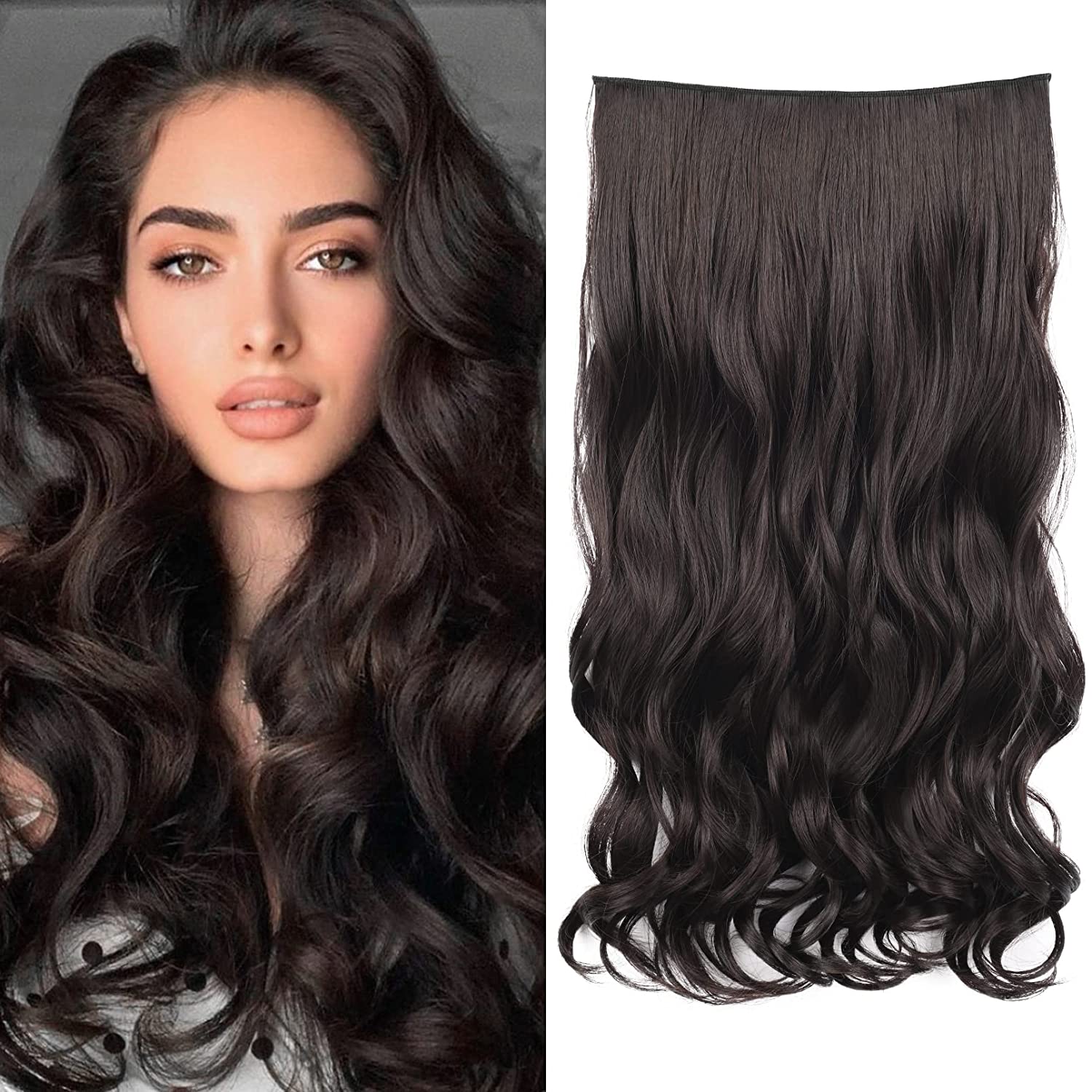 Clip in Hair Extensions - 3/4 Full Head Wavy Synthetic, Multiple Colors Available