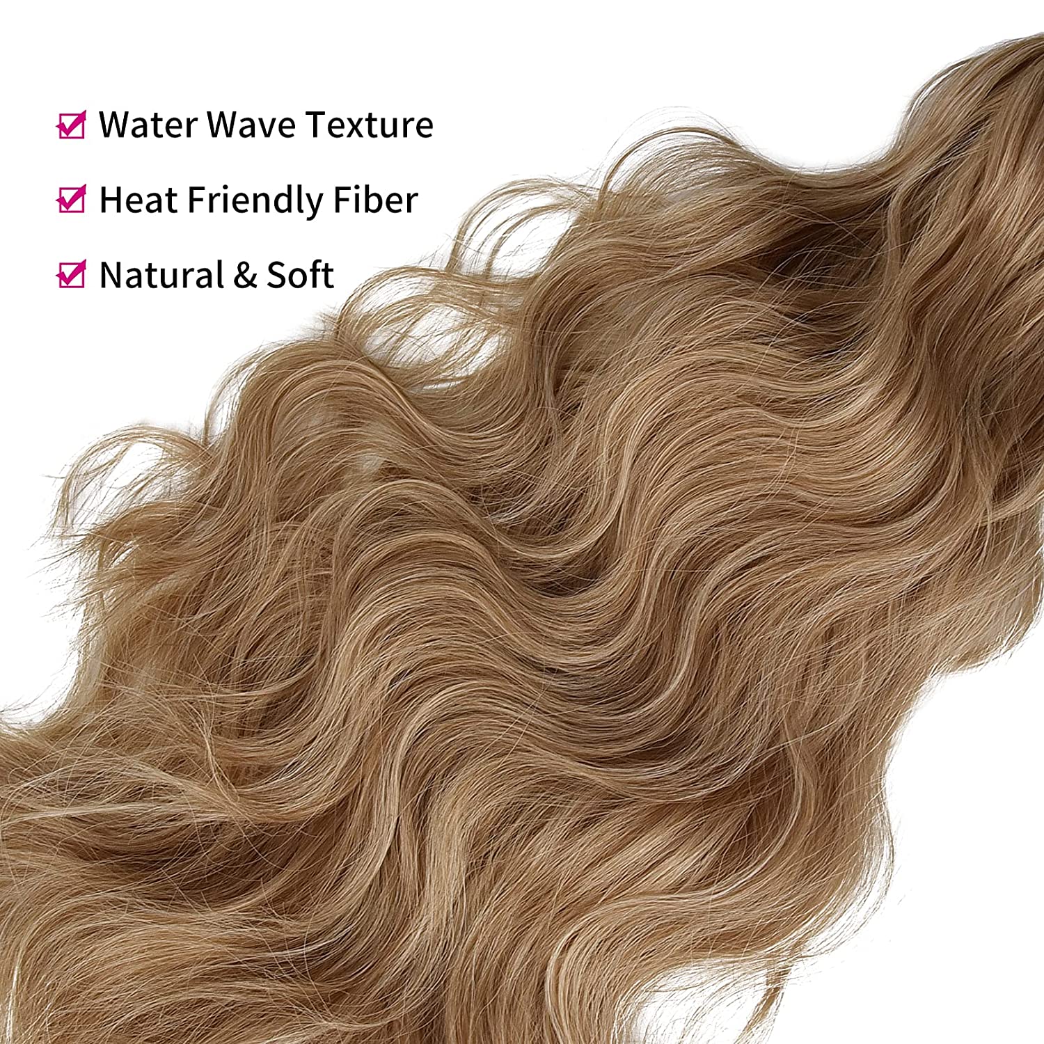 REECHO Ponytail Extension, Claw Clip in Wavy Curly Hair Extension Jaw Clip on Pony Tail Hairpiece for Women