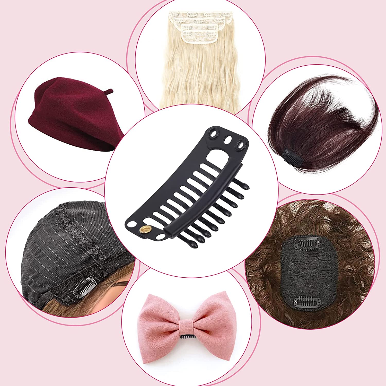 Wig Clips To Secure Wig No Sew Clips For Hair Extensions 6 Teeth