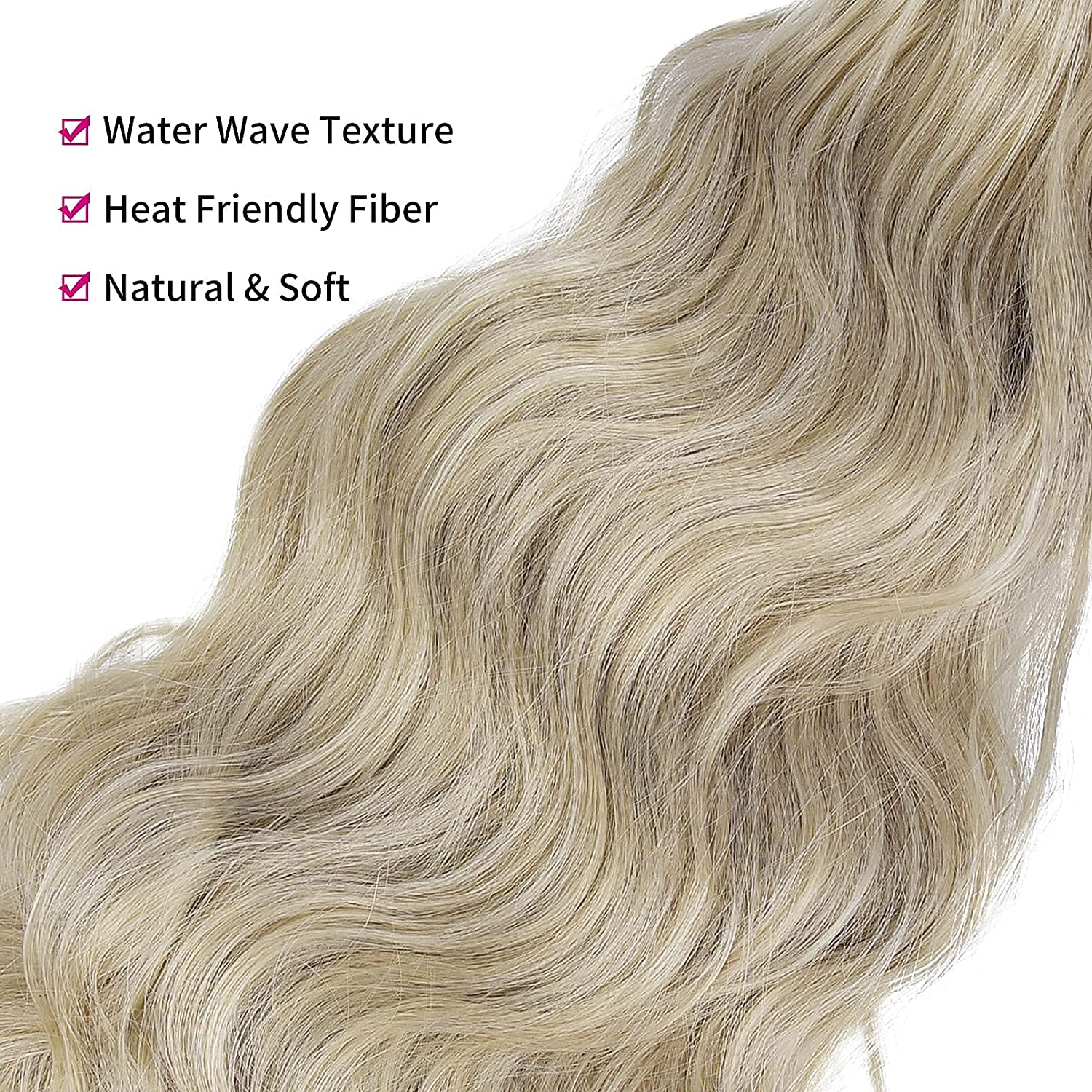 REECHO Ponytail Extension, Claw Clip in Wavy Curly Hair Extension Jaw Clip on Pony Tail Hairpiece for Women