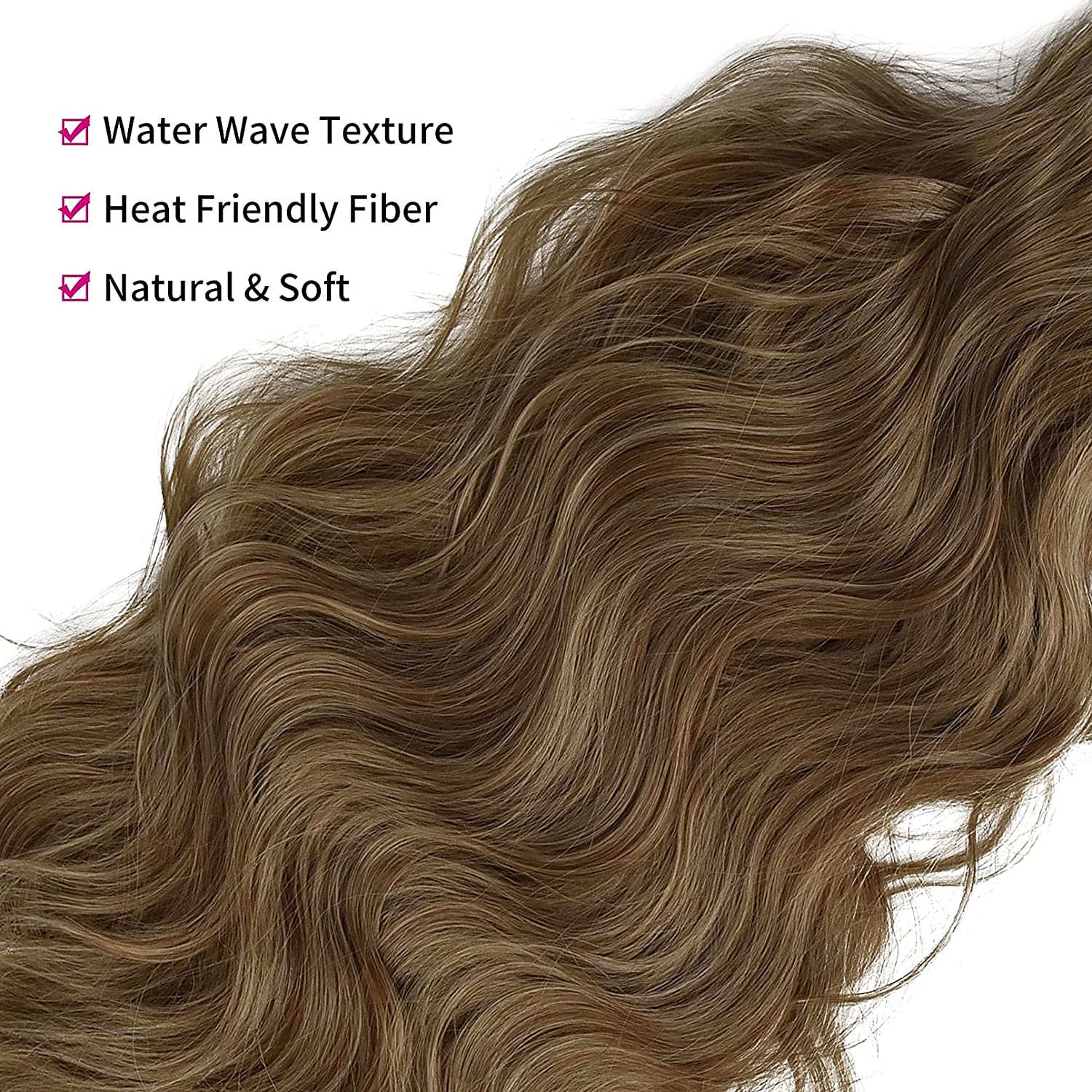 REECHO Ponytail Extension, Claw Clip in Wavy Curly Hair Extension Jaw Clip on Pony Tail Hairpiece for Women